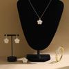 Clover Jewelry Set Light Luxury Natural Fritillary Plum Blossom Necklace Collarbone Chain Earrings Bracelet Female 2026