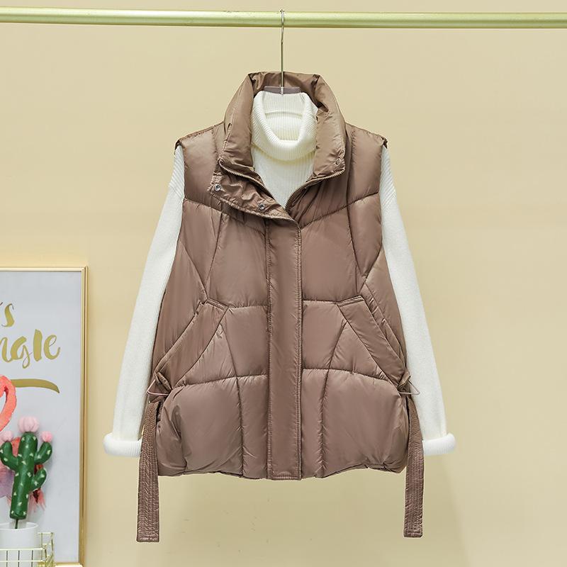 New Autumn and Winter Women's Fashionable Down Cotton Vest Vest Vest Loose and Versatile Outer Wear Cotton Vest