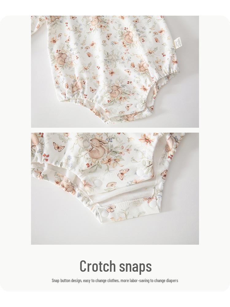 Spring Floral Infant Jumpsuit: Baby & Toddler Princess Romper for Outdoor Crawling