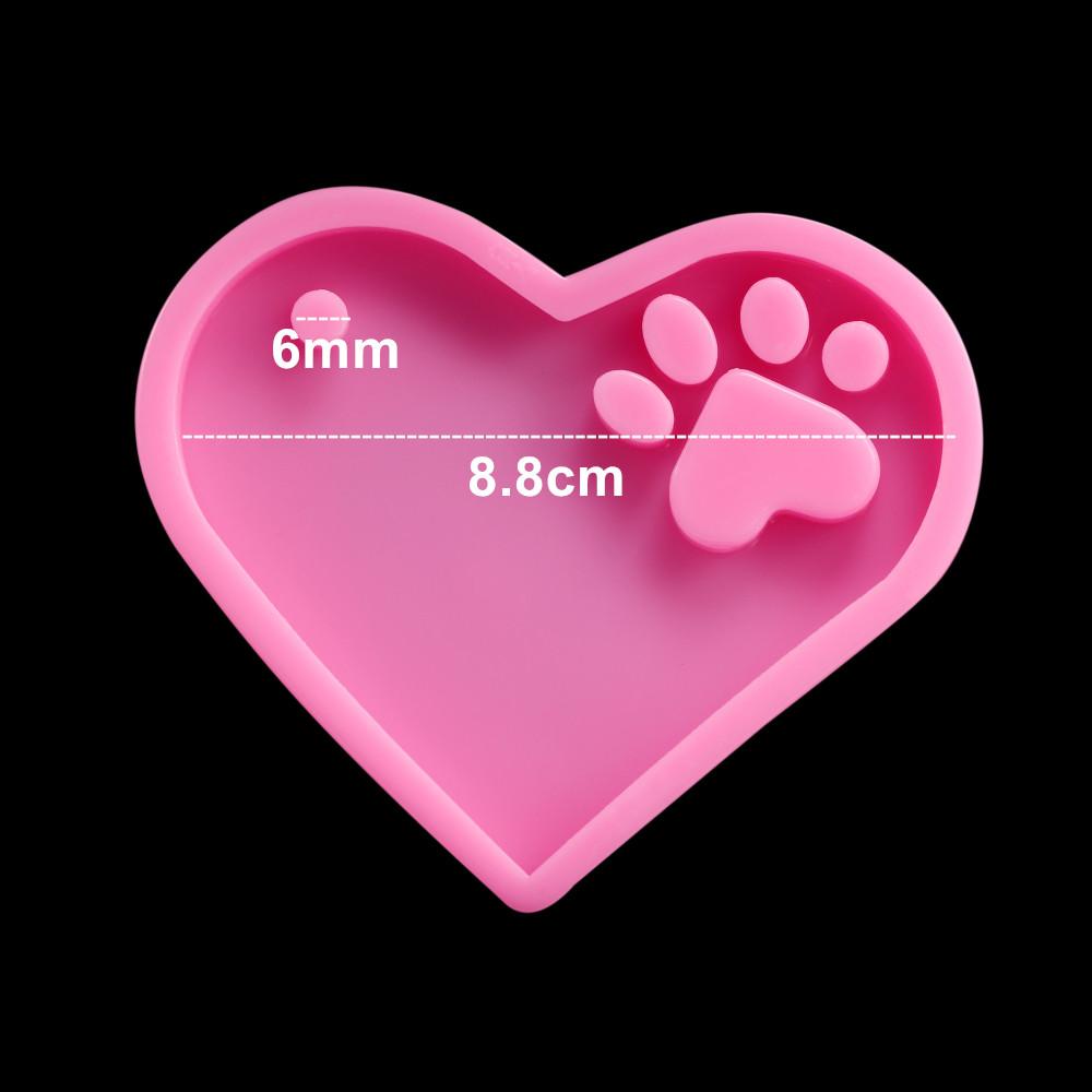 Cat Bear Paw Dog Bone Tag Pendants Silicone Mold Heart MP3 Keychain Epoxy Resin Molds For DIY Jewelry Handmade Craft Making Tool