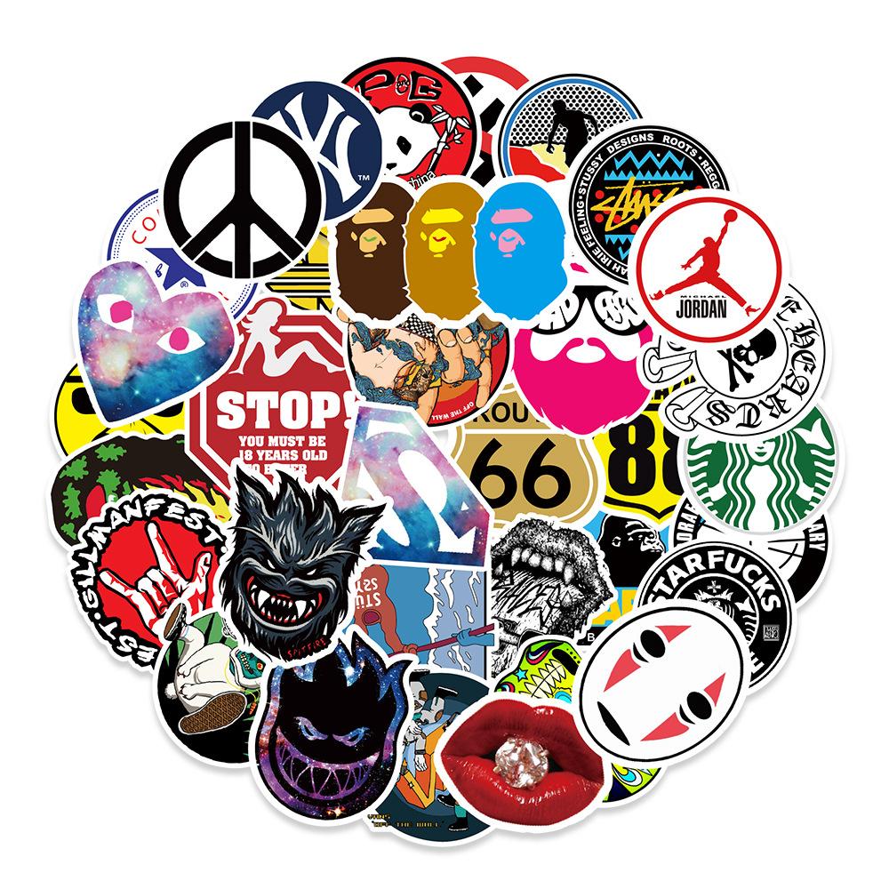 100 Pieces of Non-repeat Decorative Graffiti Stickers for Computer Car Motorcycle Skateboard Stickers