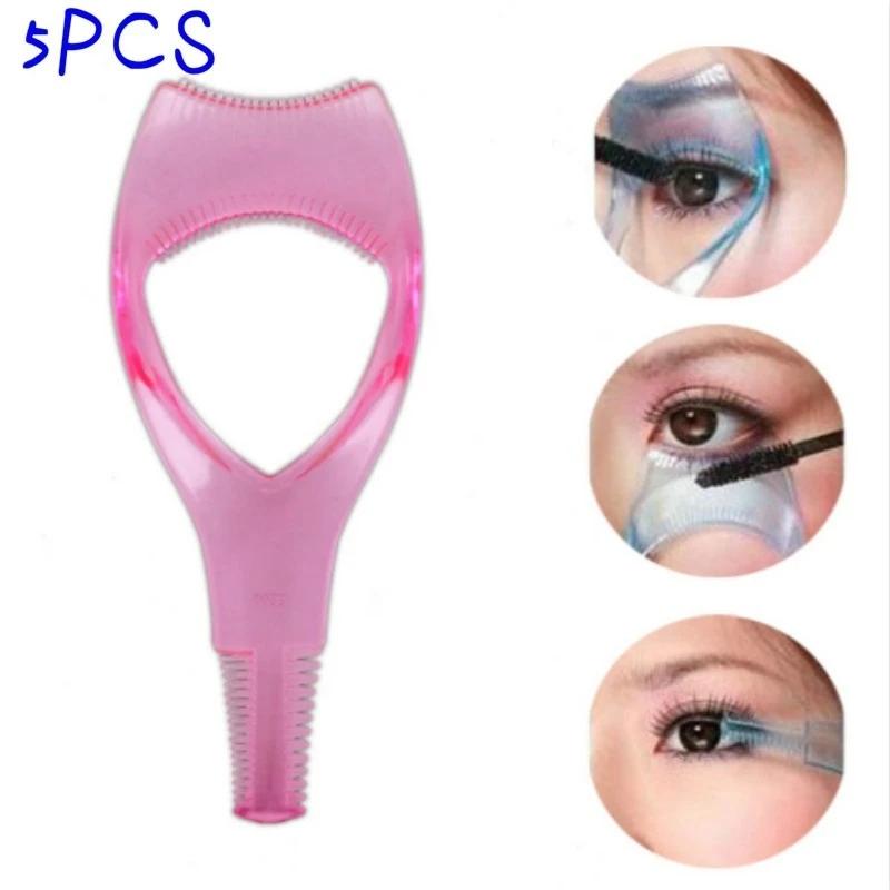 

5PCS Practical Makeup Eye 3 in 1 Mascara Eyelash Applicator Guide Card Comb