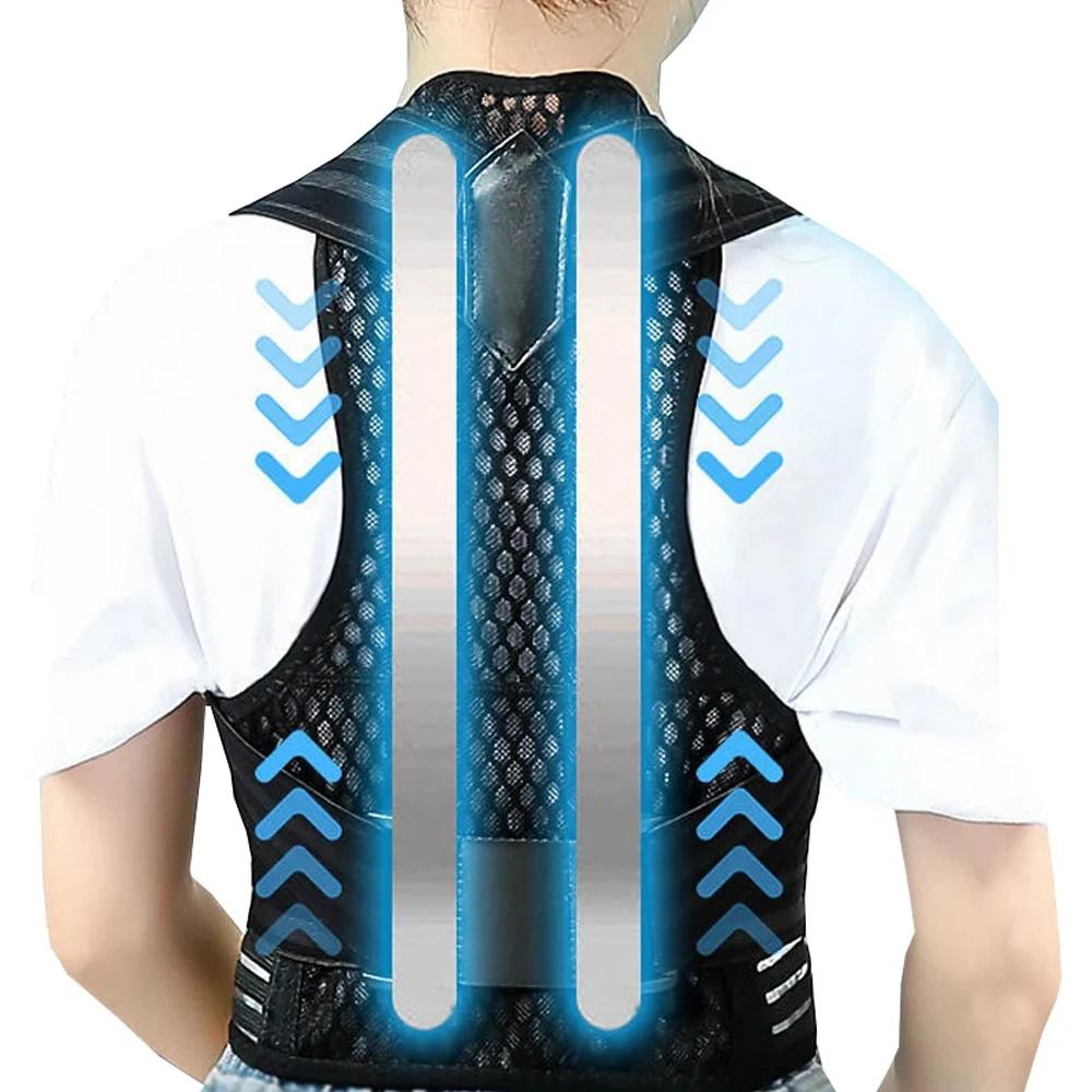 1Pcs Back Posture Corrector For Kids And Teens, Adjustable Upper Back Brace Clavicle Support Brace With Soft Shoulder Pads