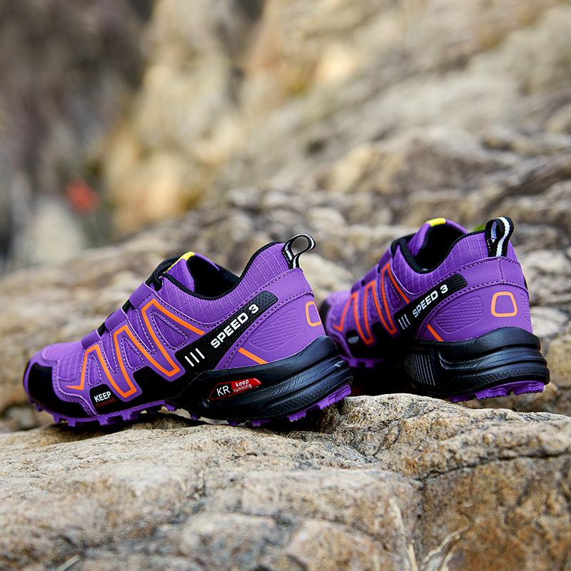 Women Outdoor Hiking Shoes Women's Lightweight Wear-resistant Mountain Climbing Hiking Shoes Waterproof Large Size Leather Sports Shoes