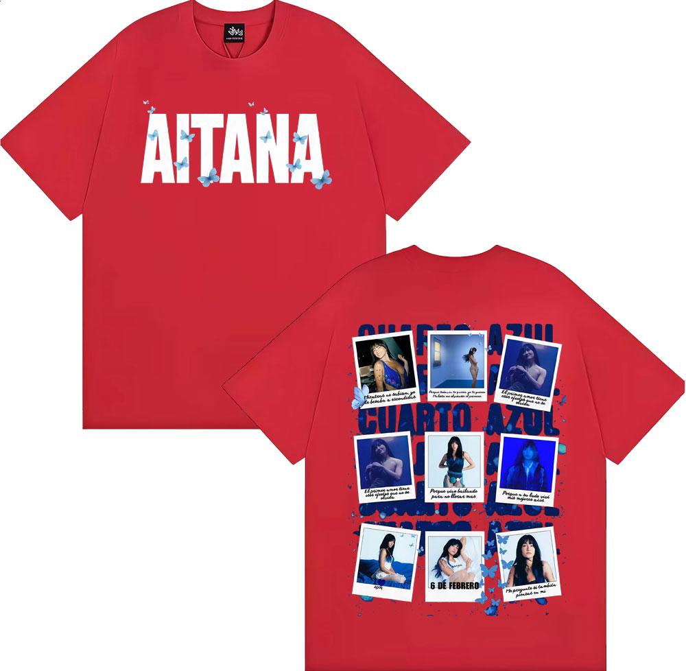 Sångerska Aitana Blått Rum Albumomslag Grafiska T-shirts Herr Dam Harajuku Estetik Kortärmade Bomulls-T-shirts Streetwear