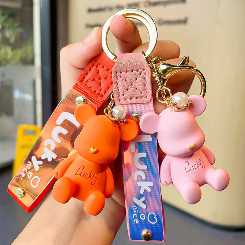 Teddy Cartoon Angel Bear Keychain Resin Cute Keyring Perfect For Celebrations And Gifts