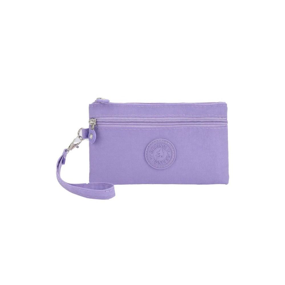 

Кошелек для монет на молнии с буквой и шнурком Простая сумочка для денег Креативный двухслойный кошелек Для путешествий фиолетовый