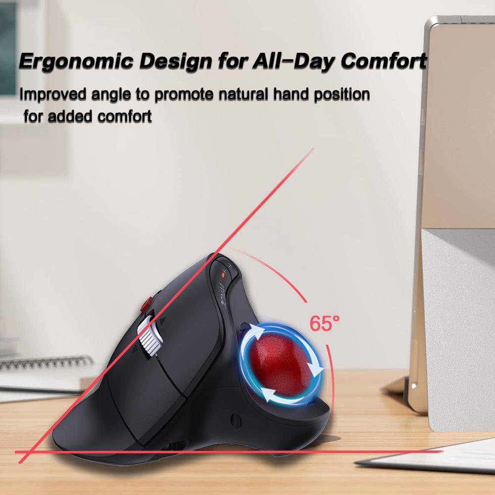 JOMAA Ergonomic Bluetooth Trackball Mouse for PS & CAD Drawing