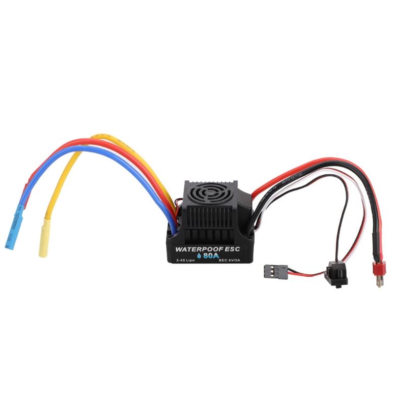 Brushless Electronic Speed Controller RC Waterproof ESC 60A/80A Brushless & Brand New Accessory for 1:10 RC Toy Off-road