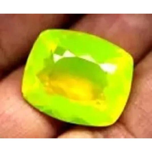 Cushion Cut Natural Yellow Fire Opal Neon 69.45 Ct Stunning Certified Gemstone