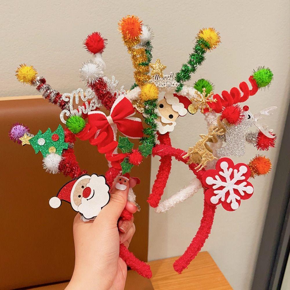 Hair Accessories Christmas Headband Xmas Antler Hair Hoop Santa Claus Hair Hoop  Girls/Female