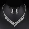 European Full Diamond Clavicle Necklace Set: Light Luxury Bridal & Banquet Rhinestone Jewelry for Women.