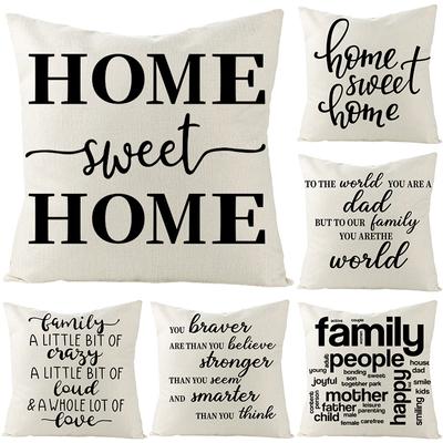 Polyester Bedruckter Kissenbezug Neu Schwarz und Weiß Buchstaben Sofa Kissenbezug Haushaltsprodukte Kissenbezug