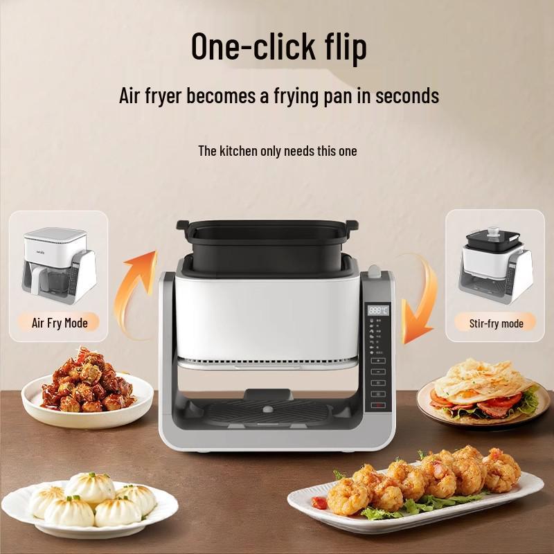 Keheal Flip-Over Air Fryer: Multi-Function Transparent Electric Oven for Frying & Stir-Frying.