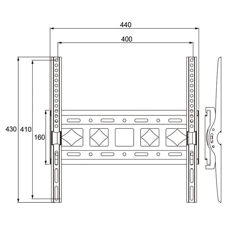 C43 Universal TV Wall Mount Bracket 60KG Load Bearing 15 Degree Tiltable Holder Fit 26-65 Inch LED LCD Flat Screen Monitor