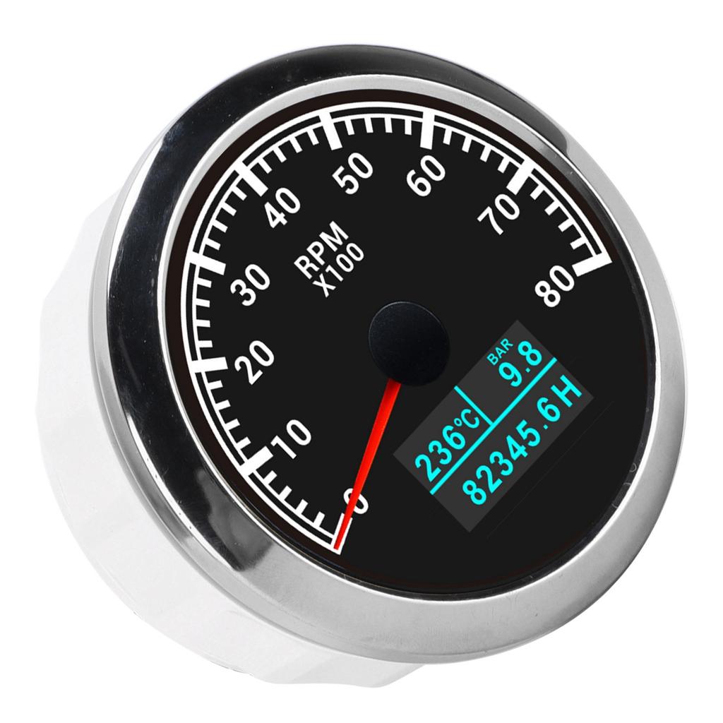 3 In 1 Tachometer Water Temperature Oil Pressure Cumulative Hour Display Pointer IP67 for Car Truck Ship