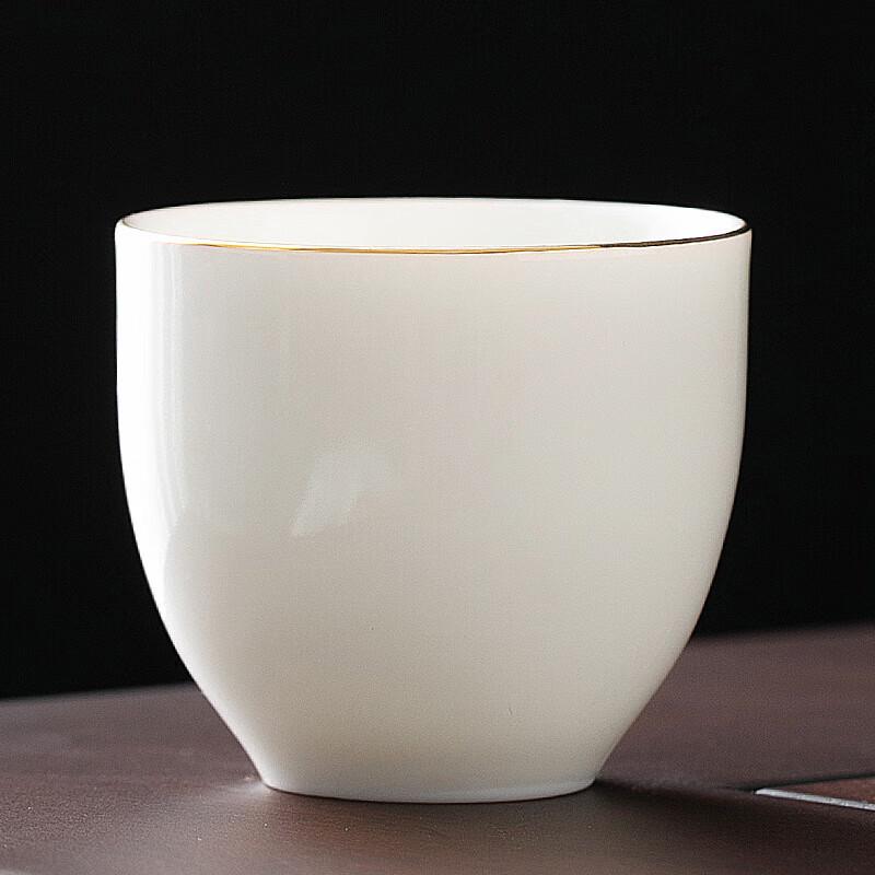 

Cha Xun Gilded Ruyi Sheep Fat Jade Porcelain Teacup