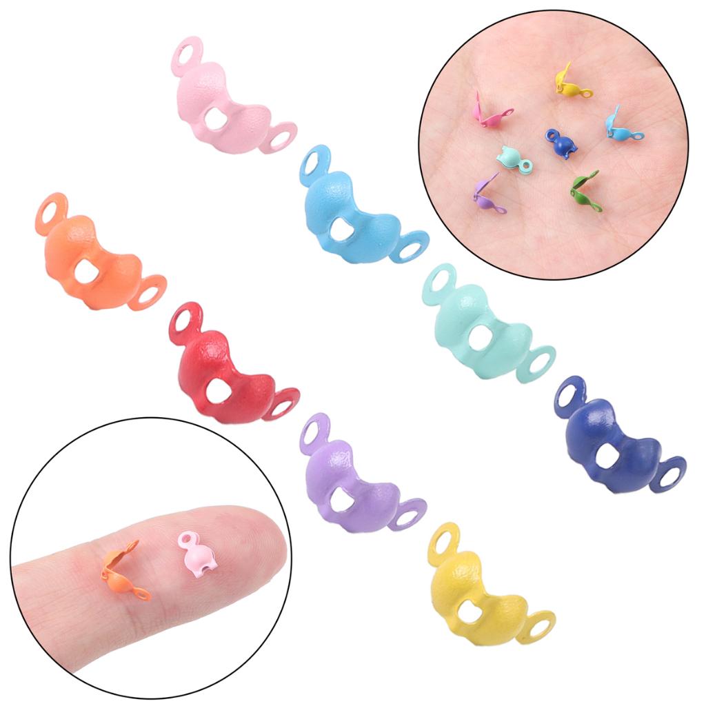 Connector Clasp Fitting 4*7mm Ball Chain Calotte End Crimps Beads Connector Components For DIY Jewelry Making Supplie