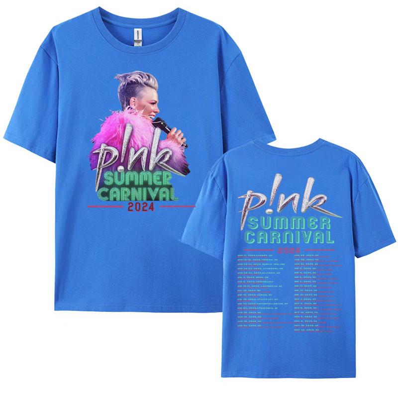 Pnk Pink Singer Summer Carnival 2024 Festival WORLD Tour Tee Shirt Womens Men Clothing Aesthetics Oversized Tshirt Streetwear
