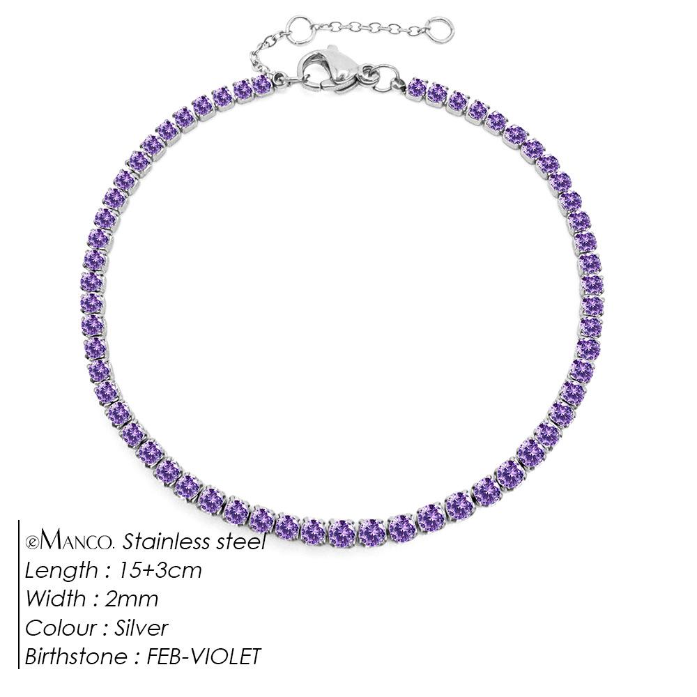 EManco Elegantes Geburtsstein-Tennisarmband mit Zirkonia-Diamanten