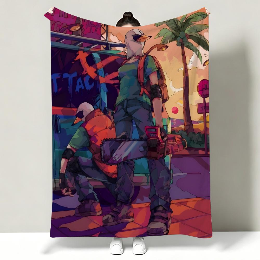 Game HHotline MMiami Throw Soft Warm Flannel Throw Blanket Multiuse for Sofa Bed Office Nap