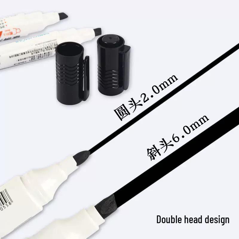 Lion Big Dual-Tip Waterproof Marker for Art & Outlining - Oil-Based with Slanted and Round Tips