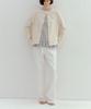Okuka Shiny Wide Denim Pants - White