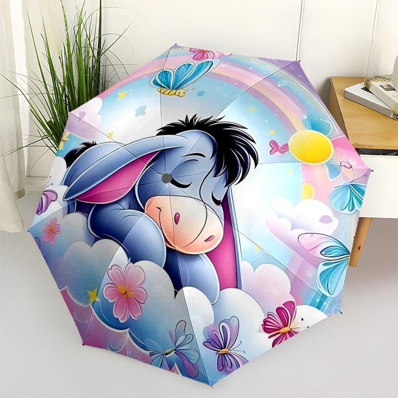 

Winnie and friends Themed Travel Umbrella-8 Ribs Automatic Opening and Closing, Portable Folding Design, Compact and Stylish Umbrella Suitab