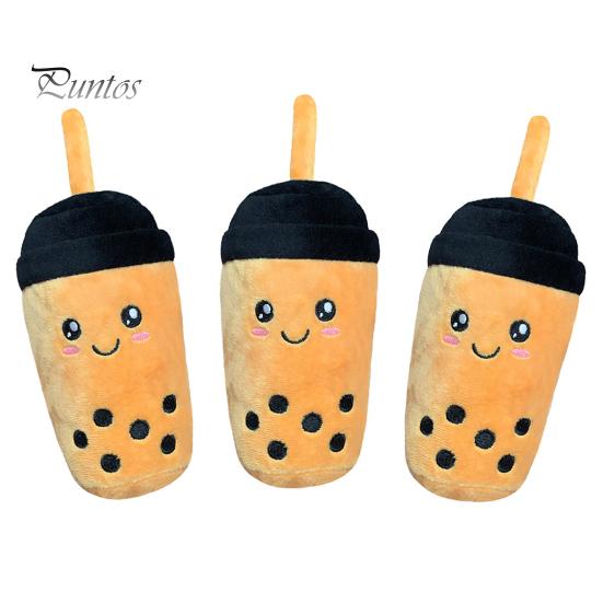 Plush Milk Tea Pet Toy Built-in Sound Bite-resistant Pet Doll Stress Relieve Teeth-grinding Interactive Dog Chew