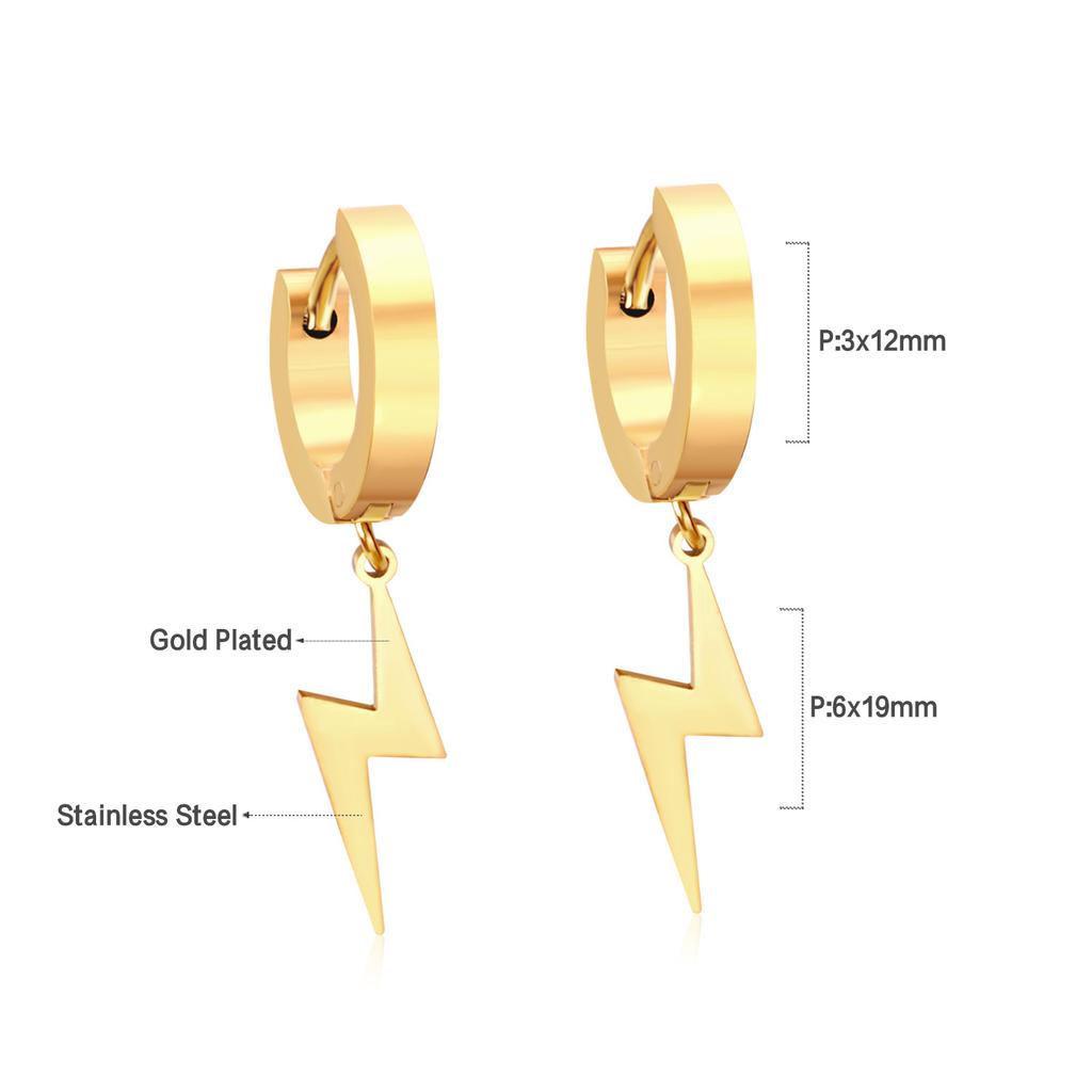 Rock 1 pairs Stainless Steel Cross Pendant Earrings for Men/Women Long Tassel Unisex Drops Huggie Hoops Punk Gothic Jewelry