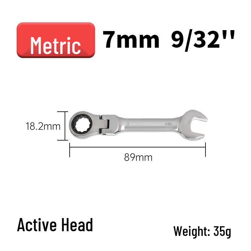 Metric Mini Dual-Use Short Handle Ratchet Wrench for Woodworking