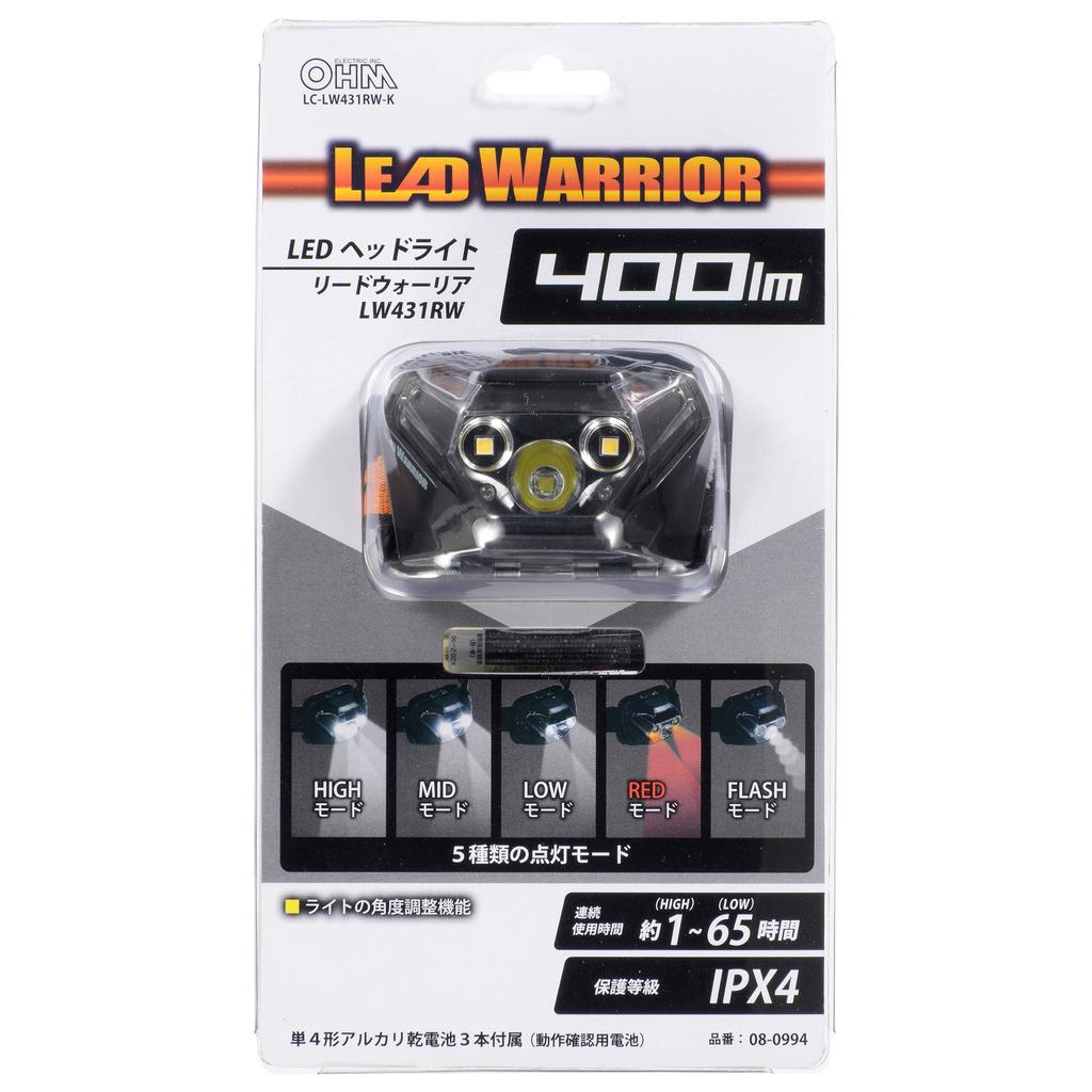 LED Headlight 400 Lumens LC-LW431RW-K 08-0994