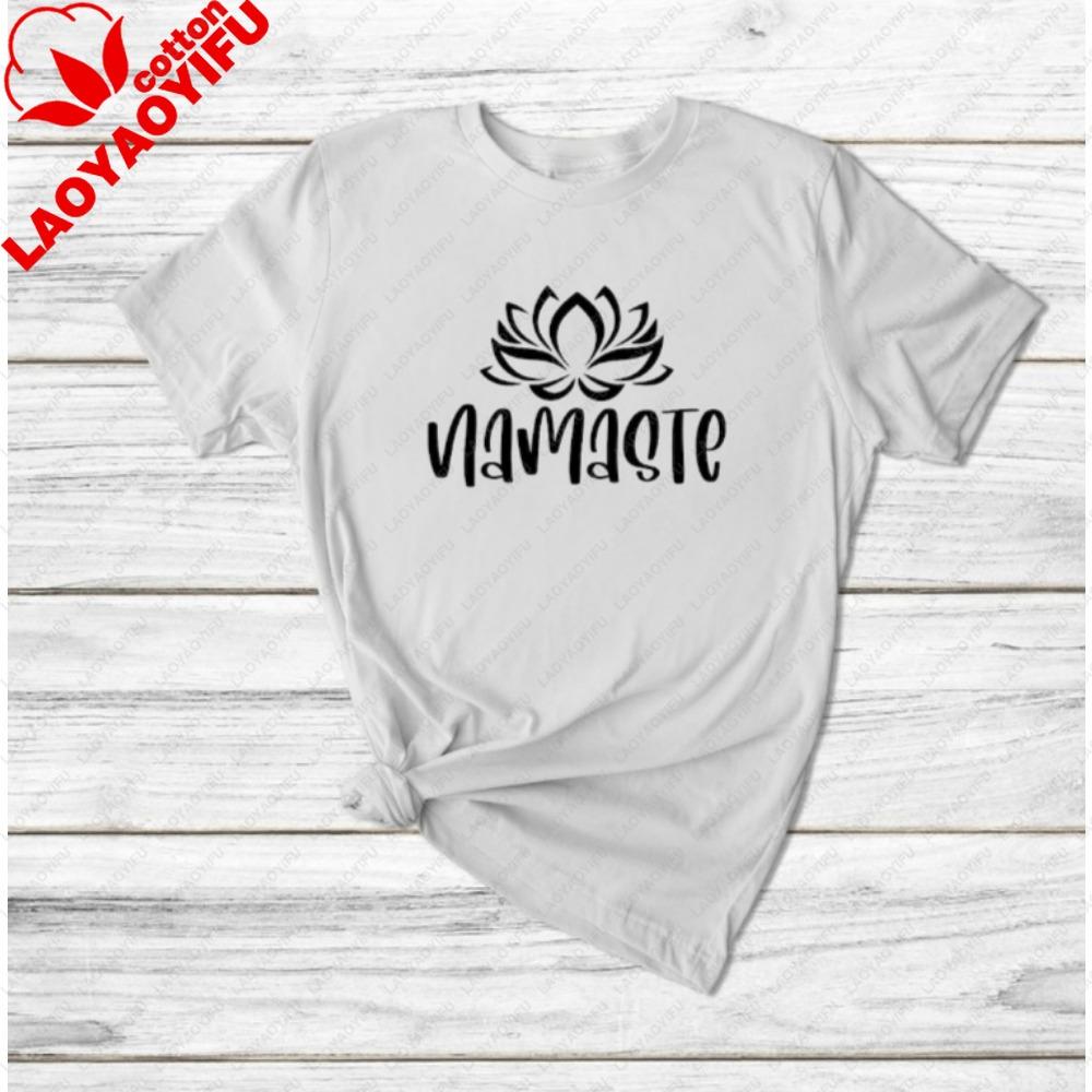 Namaste Yoga Shirt Lotus Flower Graphic Tee Aesthetic Clothes Y2k Top Aesthetic Unisex Clothes