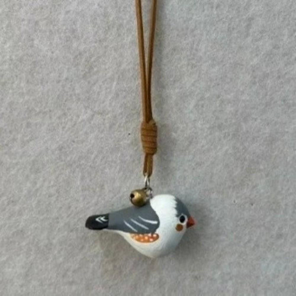 Pendentif Oiseau en Bois Moineau Porte-clés Mignons Oiseaux Sculpture sur Bois Unique Porte-clés Breloques pour Sac à Dos