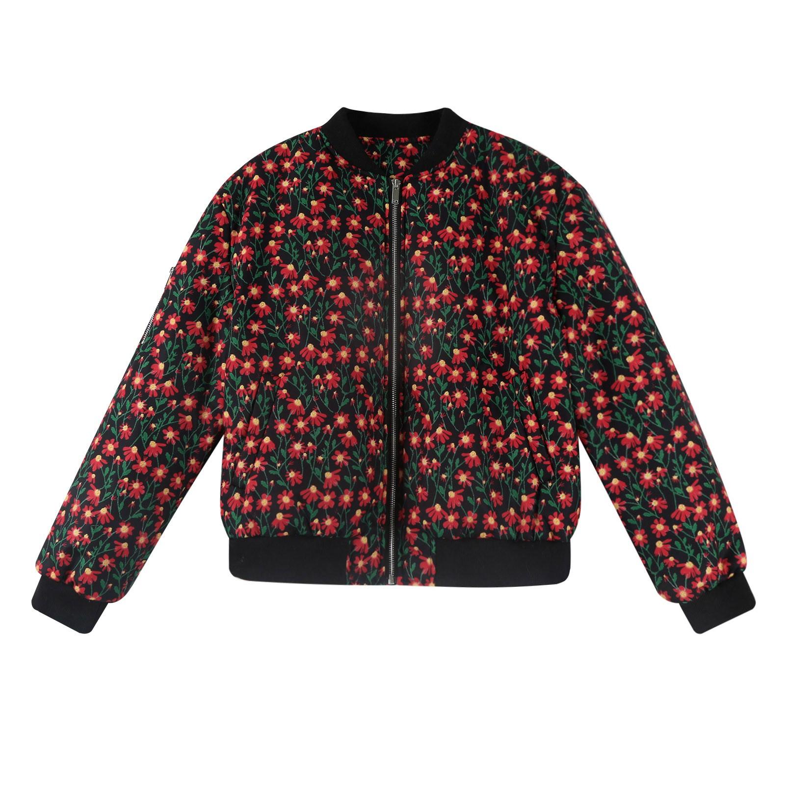 

Женское осеннее теплое пальто с принтом на пуговицах, легкое пальто, осеннее пальто XL красный