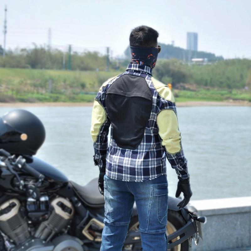 Kevlar Motorcycle Riding Jacket Men Women Plaid Design All-Season Protective Gear With Abrasion Resistance