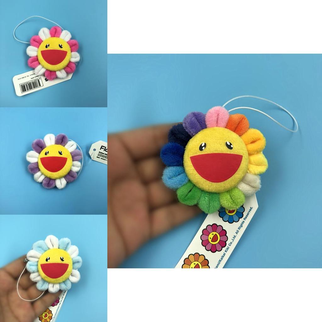 Premium Flower Takashi Murakami Kiki Kaikai Plush Pendant Colorful Brooch For Collectors