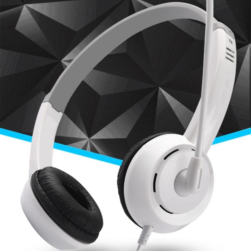 Wire Headsets Over Ear Noise Cancelling Headphone with 3.5mm Plugs and Builts In Microphone for Clear Call Earphone