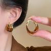 Amber-Colored French-Inspired Minimalist Retro Stud Earrings
