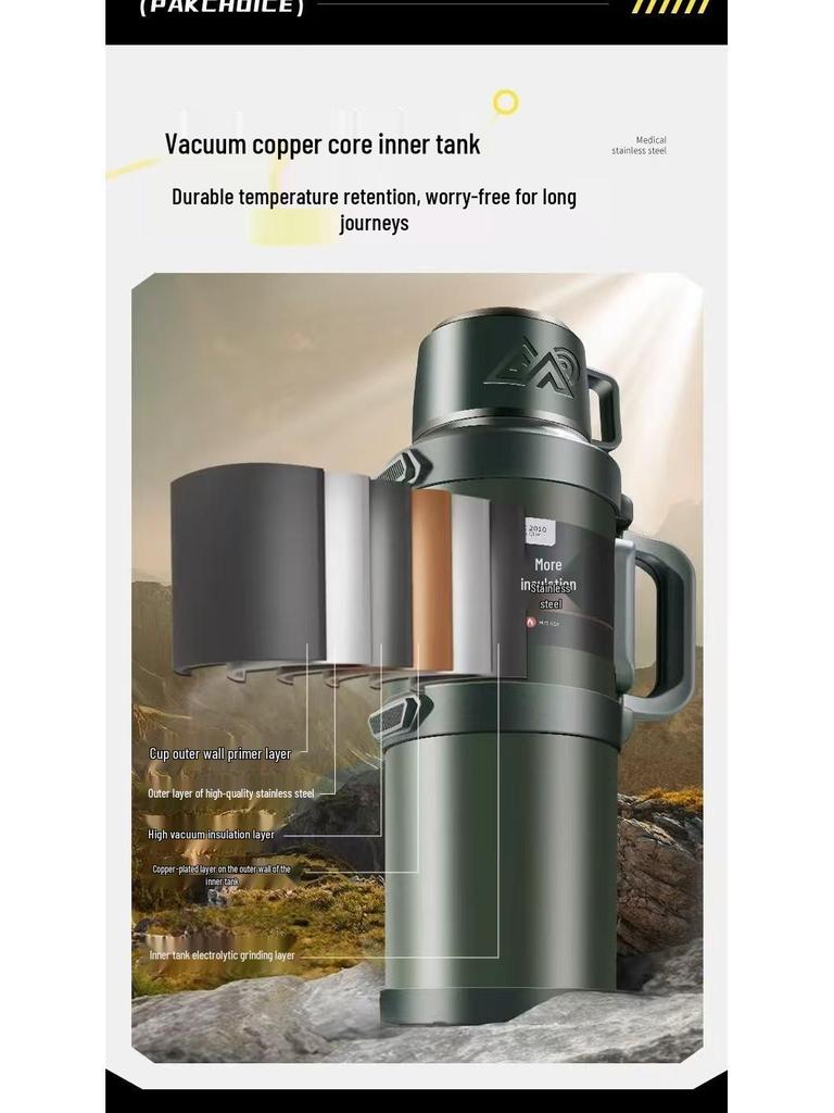 316 Large Capacity Outdoor Stainless Steel Insulated Sports Teapot and Water Cup