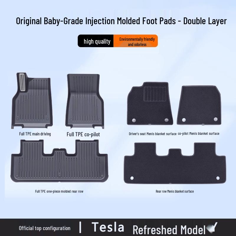 Tesla Model Y/3 Official Style Full Surround TPE Floor Mats