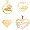 Teamer 3pcs/lot Mama Charms Stainless Steel Charm For Necklace Bracelet Women Clavicle Chain Choker Jewelry Mother's Day Gifts