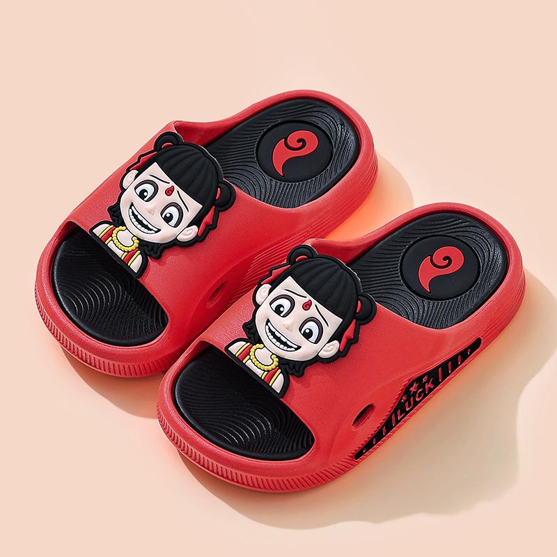 Nezha Kids' Slip-Resistant Cartoon Sandals for Indoor/Outdoor Use