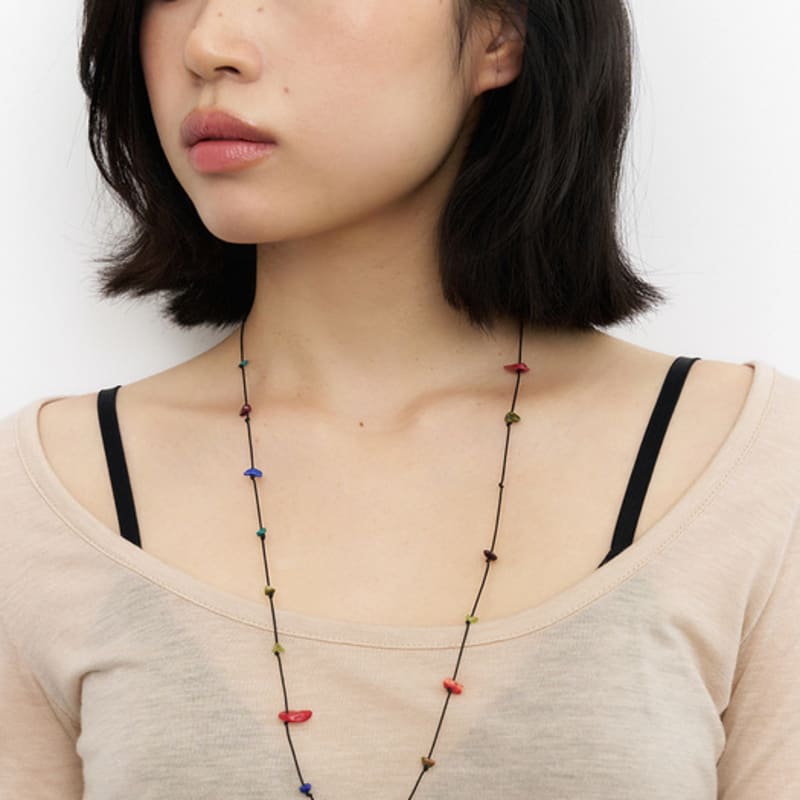 

geegee gemmy string long necklace long