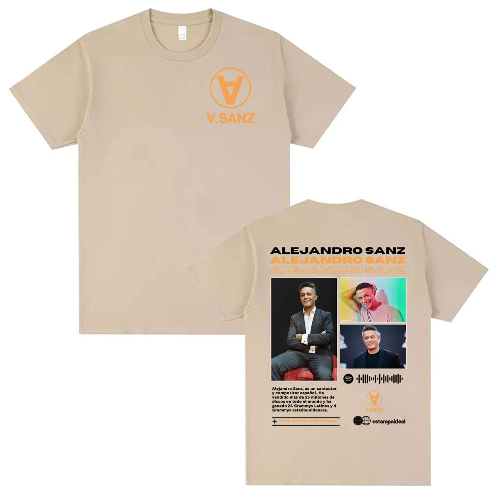 

Alejandro Sanz Y AHORA QUÉ 2026 Tour Cover T Shirts Unisex Women Fashion Vintage Y2K Short Sleeve Tshirt 100 Cotton Oversized Top 4XL