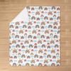Pretty Rainbow Fleece Throw Blanket Cute Cloud and Love Hearts Flannel Blanket Plush Fuzzy Colorful Stripes for Bed Cou