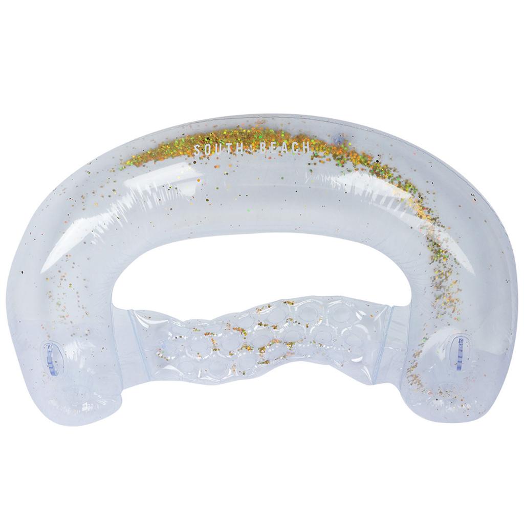 Durable Inflatable Pool Float Cushion Bed Mattresses Summer Water Toy with Gold Paillette