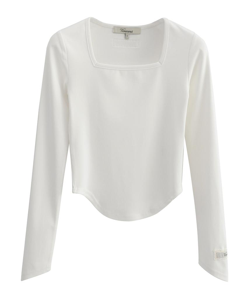 VIVACIOUS Square Neck Tee_2Colors