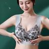 Lace Plus Size Bra Women's Adjustable Bra Comfortable Without Steel Rings Gathered Vest Style Anti Sagging Bra