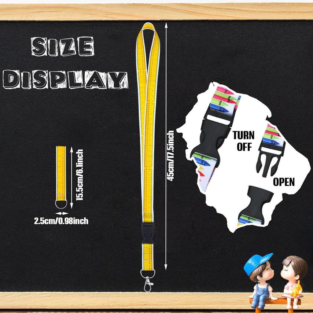 Ctosree 40 Pcs Teacher Lanyards for ID Badges Keys Wristlet Strap Set Keycha Hand Wrist Lanyards Teaching Lanyard Key Chain Holder Teacher